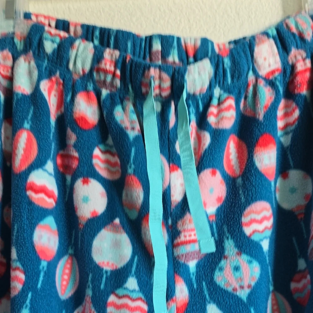 Blue and Pink Polka Dot Pajama Bottoms with Elastic Waistband - Picture 4 of 4
